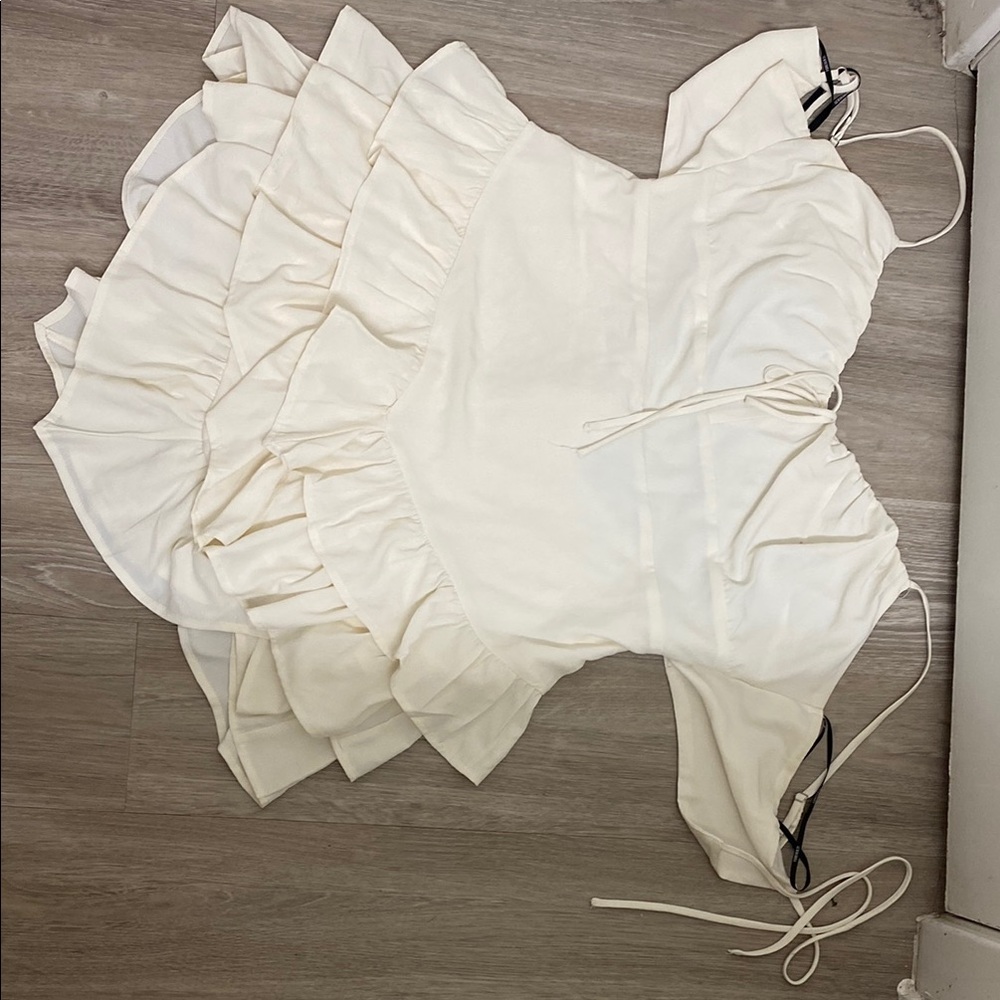 Forever 21 Cream Ruffle Dress